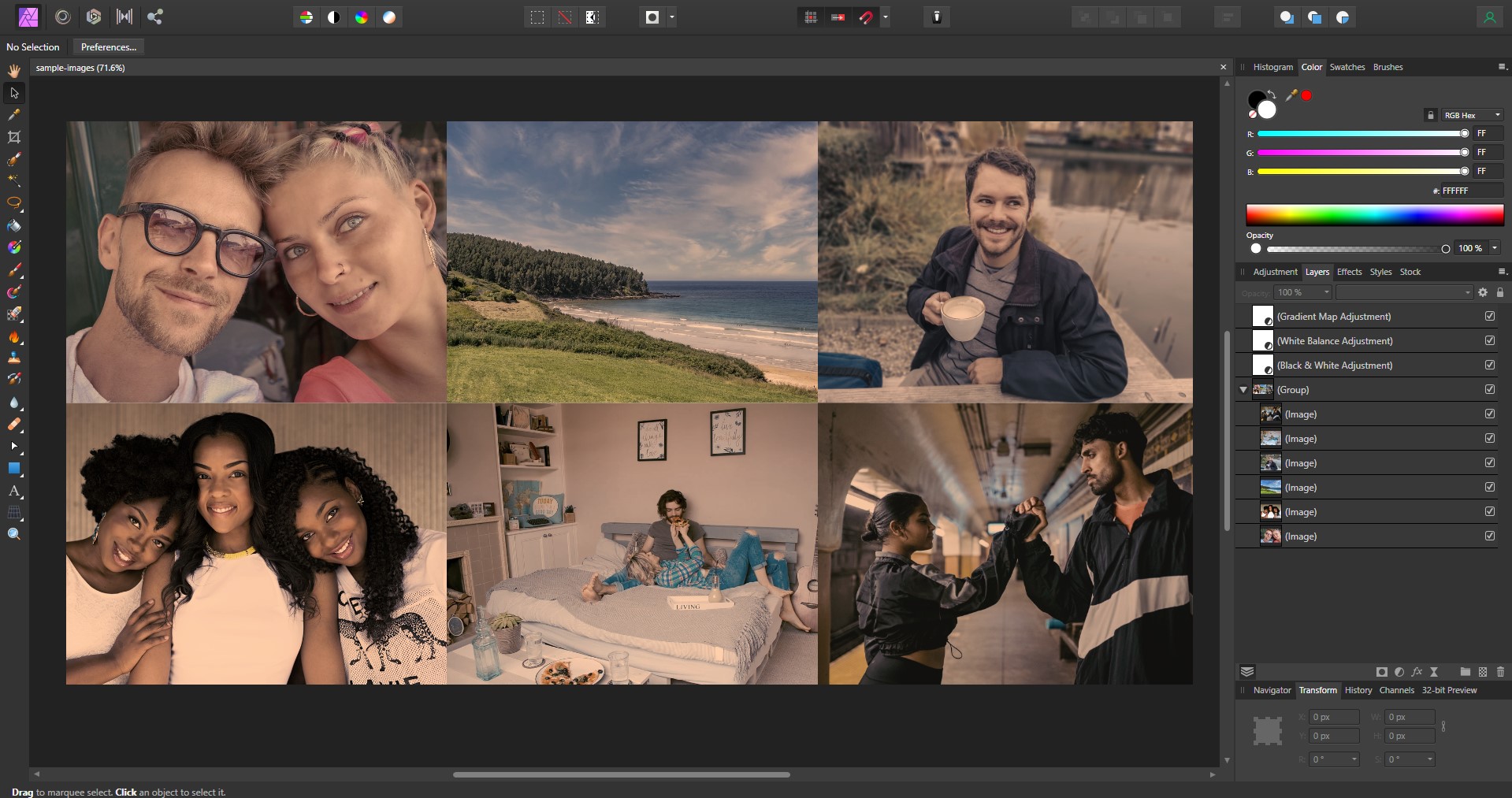 Using adjustment layers in Affinity Photo to make a color correction