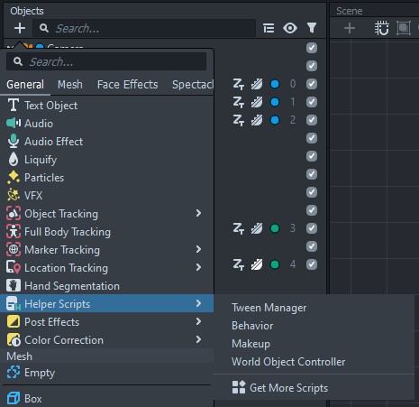 Adding the Behavior Script in Lens Studio