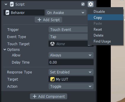 Copying a script component