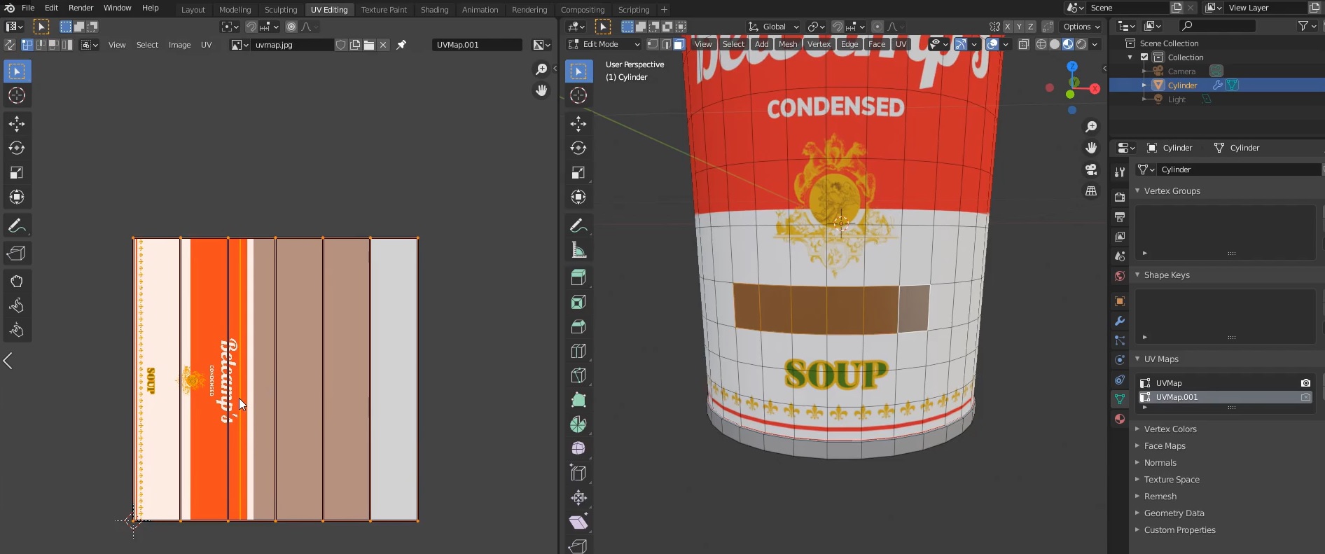 Setting up the second UV map to receive the text texture