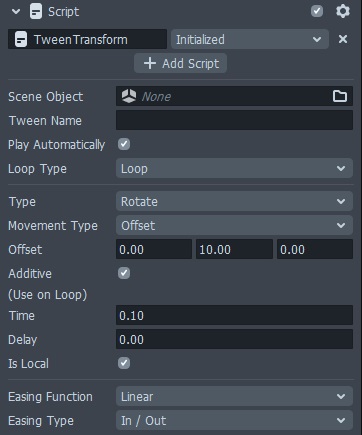 Tween settings for constant rotation around the head in Lens Studio