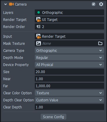 Setting up the user interface camera