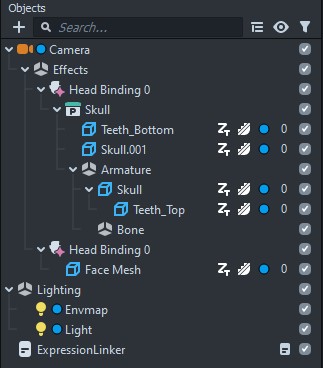 Setting up our scene in Lens Studio to control an object's rotation via a face expression