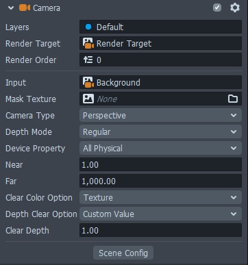 Camera settings for a custom Input texture