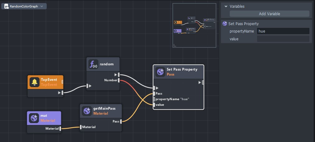 Configuring the script name for a material input parameter