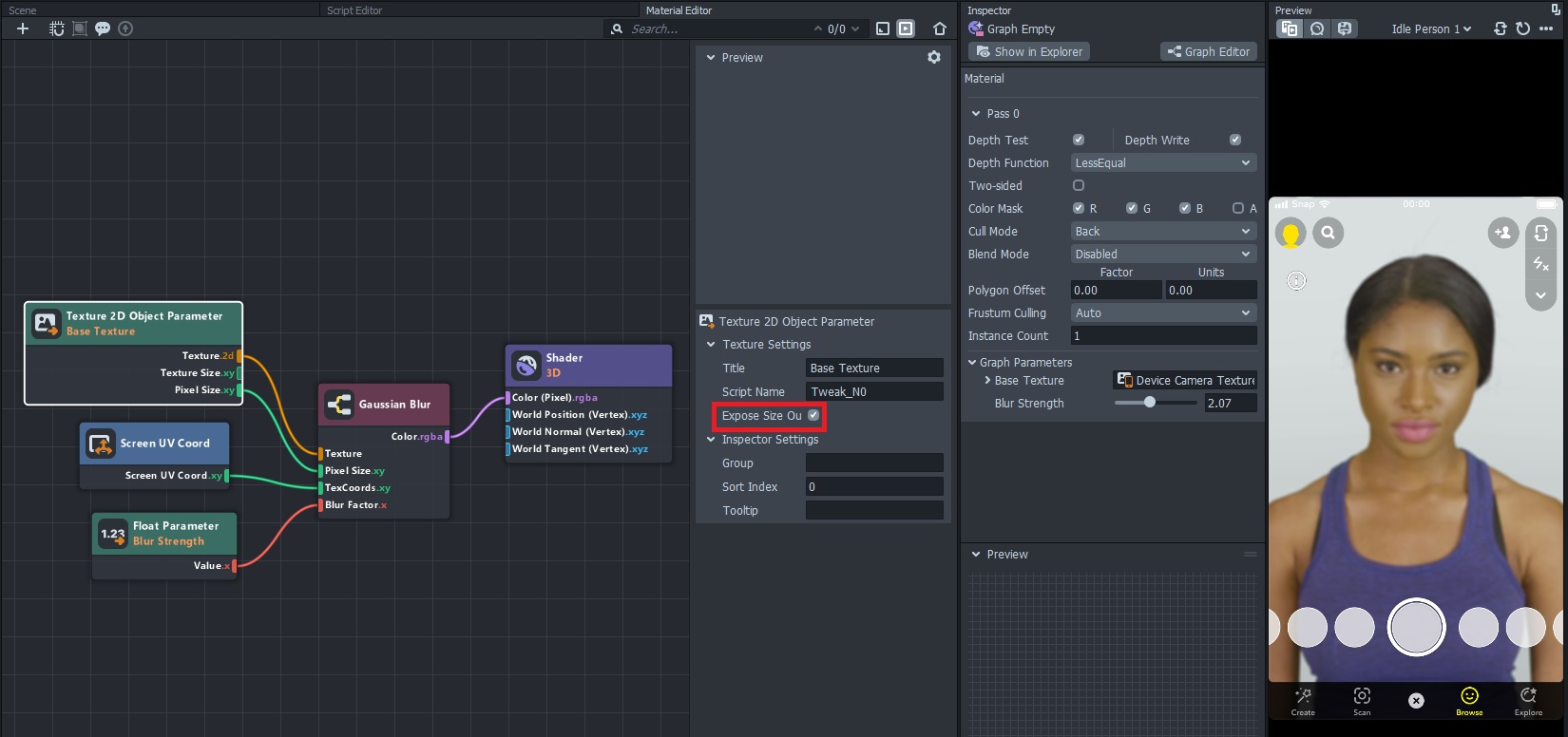 Setting up the Gaussian Blur